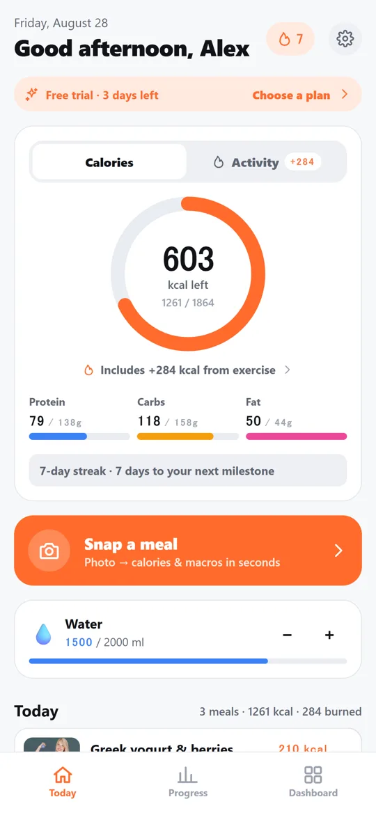 Home dashboard